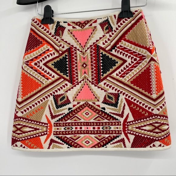 TopShop Tapestry Woven Geometric MultiColor Aztec Pattern Mini Skirt - Picture 4 of 12